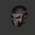 Black Tactical Helmet Featuring White Skull Face Design And Durable Shell 3d model
