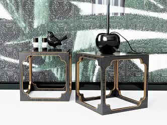 New Chinese Style Side Table Side Table Corner Table Wall Table Tea Table Ornaments Bedside Table 3d model