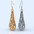 Elegant Gold and Silver Teardrop Earrings with Hollow Out Design
