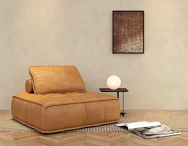Modern Lazy Sofa Leisure Chair Module Tofu Block Single Sofa 3d model