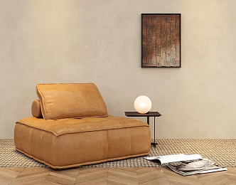 Modern Lazy Sofa Leisure Chair Module Tofu Block Single Sofa 3d model