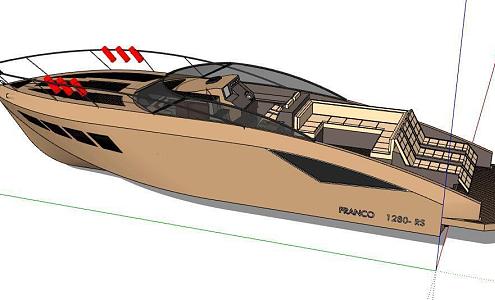 Golden Speedboat 3d model