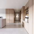 Modern Reception Area With Marble Wall And Black Desk Elegant Lighting