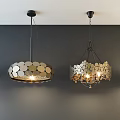 Modern chandelier fashion simple metal floor lamp combination 3d model