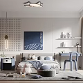 Modern Kids Room Interior Design With Cozy Bed Desk Chair And Decorative Wall Art
