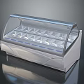 Modern Food Display Case With Transparent Glass Cover Multiple Compartments And White Body Lighting