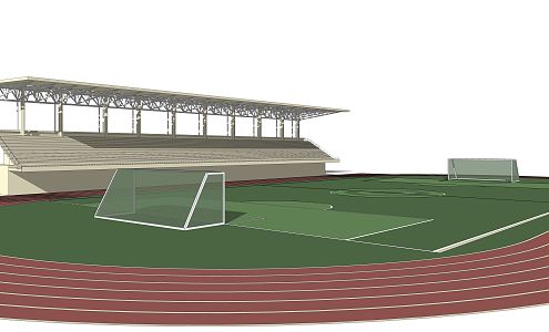 Modern Football Stadium Football Field Playground Runway 3d model