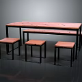 Table Wooden Table Long Table Square Table Long Wooden Table Solid Wooden Table Furniture 3d model