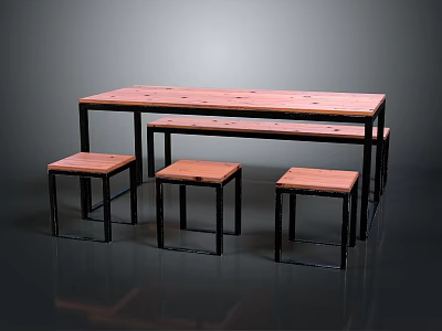 Table Wooden Table Long Table Square Table Long Wooden Table Solid Wooden Table Furniture 3d model