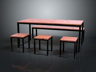 Table Wooden Table Long Table Square Table Long Wooden Table Solid Wooden Table Furniture 3d model