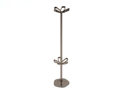 Freestanding Metal Shelf with Double Tier Design and Stable Round Base 3d model