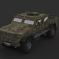 Military Camouflage Armored Tank Vehicle With Wheeled Design And Exterior Features