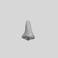 Realistic 3D Human Nose Organ Model with Detailed Hair on Gray Background