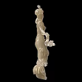 Elegant Classical Female Figurine Set With Flowing Ribbons And White Jade Finish