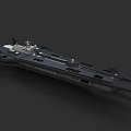 Aircraft Carrier Warship 3D Model With Flight Deck And Command Tower Structure 3d model