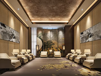 New Chinese Reception Room Meeting Room 3d model