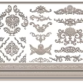 European-style Carved Line Carved Roman Column Plaster Line Corner Column 3d model