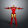 Iron Man Armor Figure In Red And Gold With Arms Outstretched Standing Pose