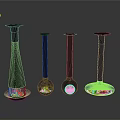 Gray Vertical Heaters with Various Designs and Flame Effect at Bottom for Home Use
