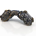 Industrial Mechanical Component With Interconnected Geometric Parts And Metallic Edges