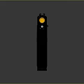 Sleek Black Tactical Pistol With Yellow Slide Accents Green Sights And Textured Grip