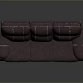 Modern Purple Three Seater Sofa Upholstered With Striped Stitching And Comfortable Armrests