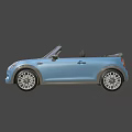 Blue MINI Convertible Car With Stylish Exterior Design And Front View Features