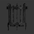 Vintage Black Metal Decorative Ornament Combination With Cage Shaped Curved Metal Bars And Base Stand