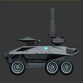 Futuristic Six Wheeled Tank With Modern Tower And Radar System Design