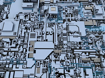 Industrial Equipment Circuit Board Featuring Electronic Components And Precision Circuits 3d model