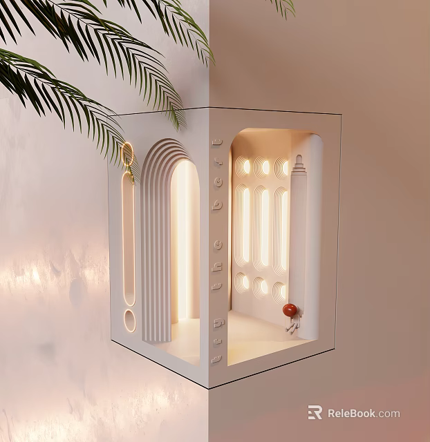 Modern Stylish Wall Lamp Design With Geometric Arch Details And Soft Warm Light 3d model 