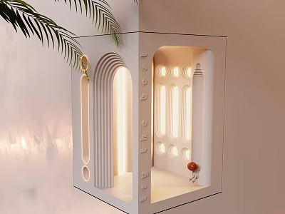 Modern Stylish Wall Lamp Design With Geometric Arch Details And Soft Warm Light 3d model