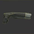 Sci-Fi Weapon 3D Model Design With Sleek Gray Body Yellow Accents And Futuristic Tech Details