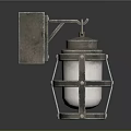 Industrial Metal Wall Light With Square Base And Cage Shade Design