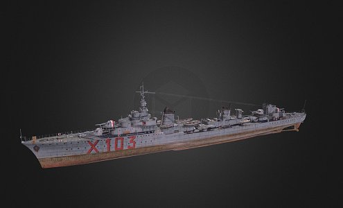 modern warship destroyer weapon ship cruiser ship 3d model