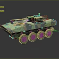 Armored Military Vehicle With Camouflage Paint 8x8 Wheeled Turret And Weapon System