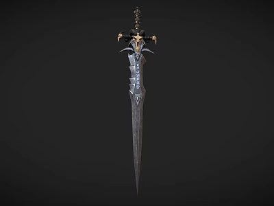 Ornate Mythical Sword With Intricate Hilt And Detailed Metal Blade Design 3d model