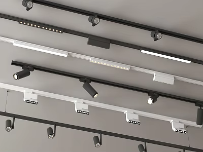 Downlights and Spotlights Modern Ceiling Track Lighting Design for Home Interior 3d model
