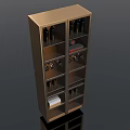 Modern Metal Wine Cabinet with Multiple Shelves for Wine Bottles and Glass Storage