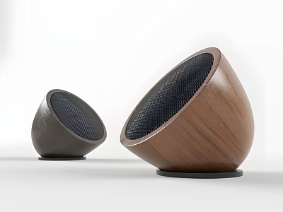Two Stylish Wooden Speakers With Modern Design And Superior Audio Quality 3d model