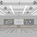 modern classroom 3d model