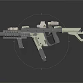 Modern Tactical Rifle With Dual Optical Scopes Gray White Finish Ergonomic Grip