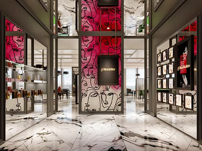Modern Beauty Hair Salon Interior Design With Styling Chairs Mirrors And Elegant Decor 3d model