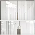 Modern Glass Sliding Doors with Sleek Metal Frame and Curved Lines for Interior Design