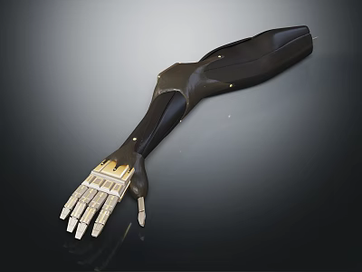 Smart Machine Mechanical Arm With Black Design And Flexible Metal Joints 3d model