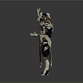 Detailed Fantasy Character With Antlers Elaborate Skeletal Costume And Red Accents