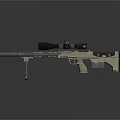 Modern Tactical Sniper Rifle With Long Barrel High Power Scope And Tripod Stand