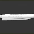 White Inflatable Yacht With Brown Interior Section And Reflective Surface