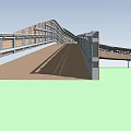 Modern Wooden Landscape Bridge Design With Open Structure And Staircase Platform 3d model