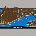 New York City Sand Table Model Showcasing Urban Buildings Rivers And Bridges